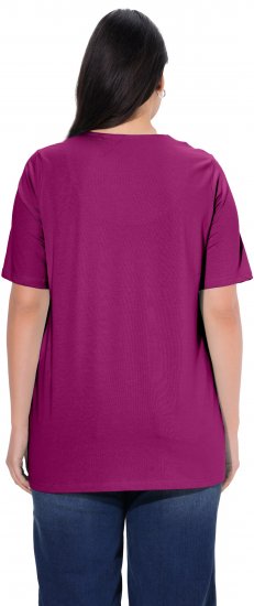 Ulla Popken Essential Notch Neck Stretch Tee Berry - T-särgid - 