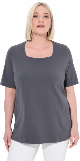 Ulla Popken Essential Square Neck Stretch Tee Graphite Grey - T-särgid - 