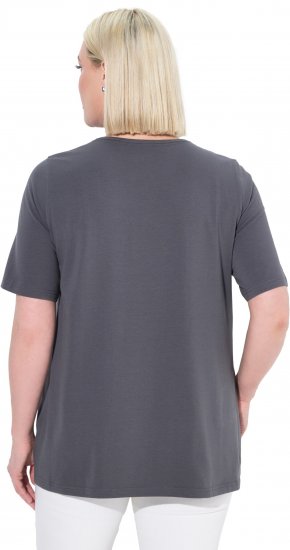 Ulla Popken Essential Square Neck Stretch Tee Graphite Grey - T-särgid - 