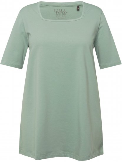 Ulla Popken Essential Square Neck Stretch Tee Light Moss Green - T-särgid - 