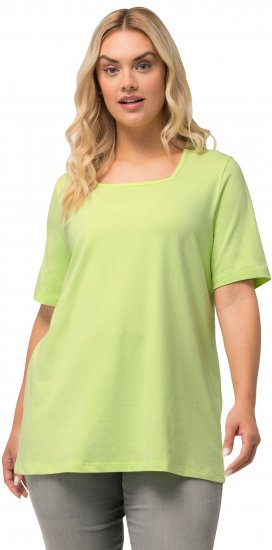 Ulla Popken Essential Square Neck Stretch Tee Lime Green - T-särgid - 