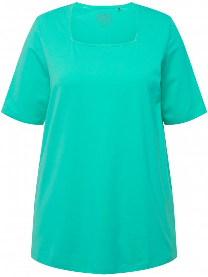 Ulla Popken Essential Square Neck Stretch Tee Turquoise Green - T-särgid - 