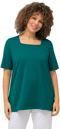 Ulla Popken Essential Square Neck Stretch Tee Emerald - T-särgid - 