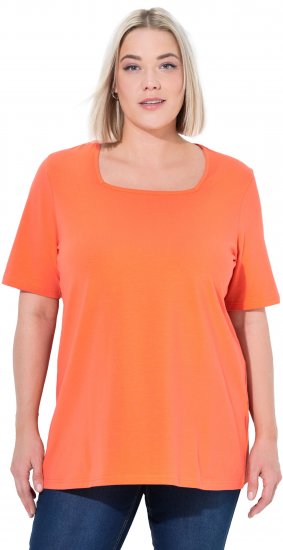 Ulla Popken Essential Square Neck Stretch Tee Coral Pink - T-särgid - 