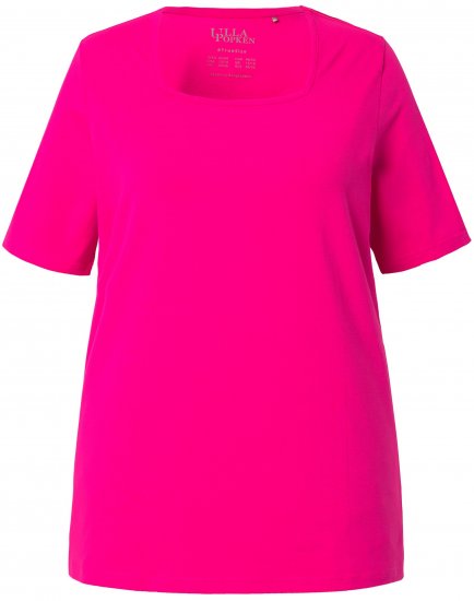 Ulla Popken Essential Square Neck Stretch Tee Magenta Pink - T-särgid - 