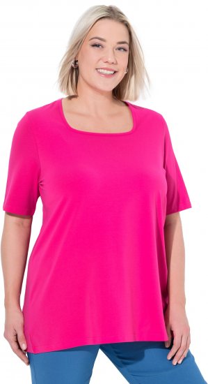 Ulla Popken Essential Square Neck Stretch Tee Magenta Pink - T-särgid - 