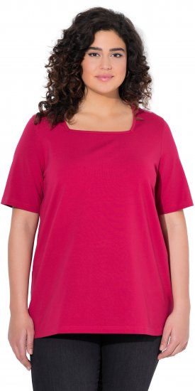 Ulla Popken Essential Square Neck Stretch Tee Dark Raspberry - T-särgid - 