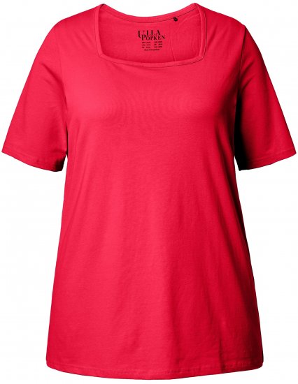 Ulla Popken Essential Square Neck Stretch Tee Red - T-särgid - 