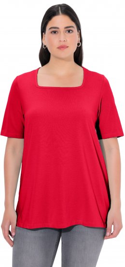 Ulla Popken Essential Square Neck Stretch Tee Red - T-särgid - 