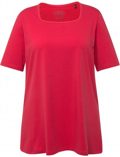 Ulla Popken Essential Square Neck Stretch Tee Dark Pink - T-särgid - 