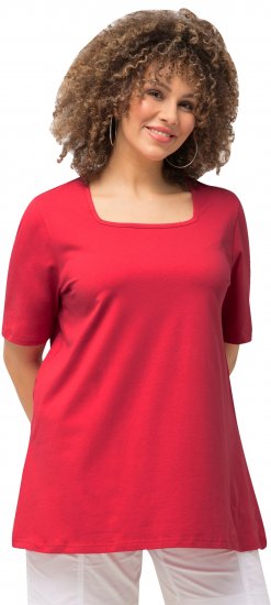 Ulla Popken Essential Square Neck Stretch Tee Dark Pink - T-särgid - 