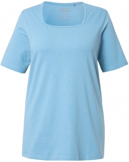 Ulla Popken Essential Square Neck Stretch Tee Light Teal - T-särgid - 