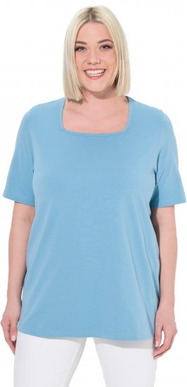 Ulla Popken Essential Square Neck Stretch Tee Light Teal - T-särgid - 