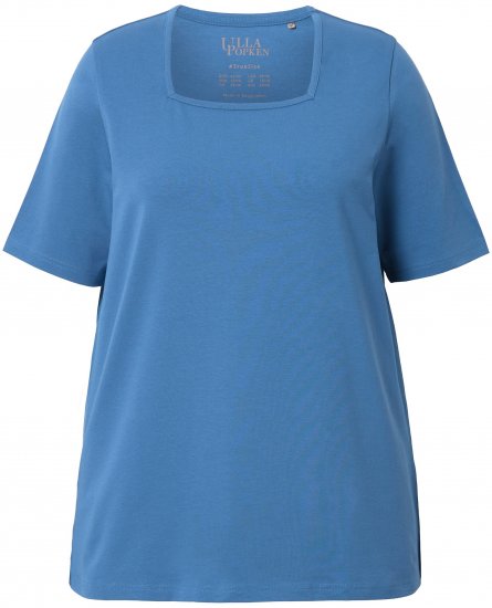 Ulla Popken Essential Square Neck Stretch Tee Denim Blue - T-särgid - 