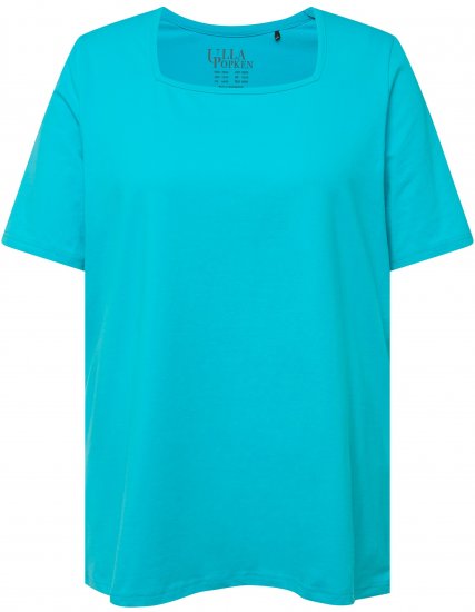 Ulla Popken Essential Square Neck Stretch Tee Deep Aqua - T-särgid - 