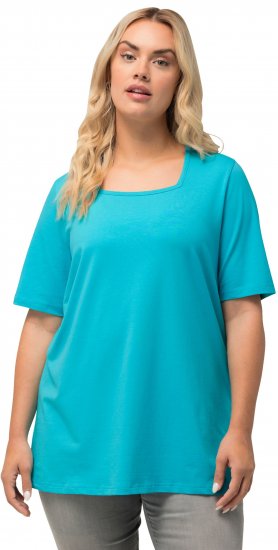 Ulla Popken Essential Square Neck Stretch Tee Deep Aqua - T-särgid - 