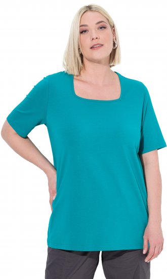 Ulla Popken Essential Square Neck Stretch Tee Green Emerald - T-särgid - 