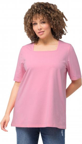 Ulla Popken Essential Square Neck Stretch Tee Light Pink - T-särgid - 