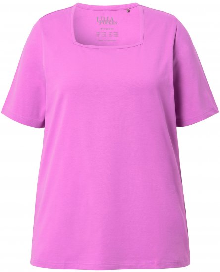 Ulla Popken Essential Square Neck Stretch Tee Cool Pink - T-särgid - 