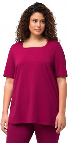 Ulla Popken Essential Square Neck Stretch Tee Magnolia Red - T-särgid - 