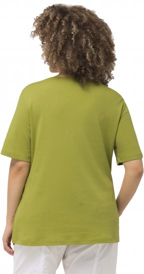 Ulla Popken Double Layer Rounded V-Neck Slim Fit Tee Apple Green - T-särgid - 