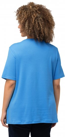 Ulla Popken Double Layer Rounded V-Neck Slim Fit Tee Sky Blue - T-särgid - 