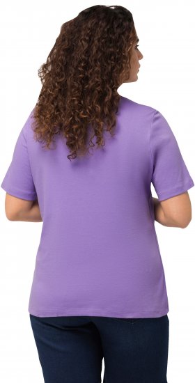 Ulla Popken Double Layer Rounded V-Neck Slim Fit Tee Pale Lilac - T-särgid - 