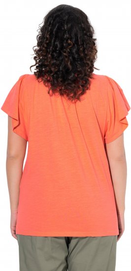 Ulla Popken Wing Sleeve V-Neck Tee Coral Pink - T-särgid - 