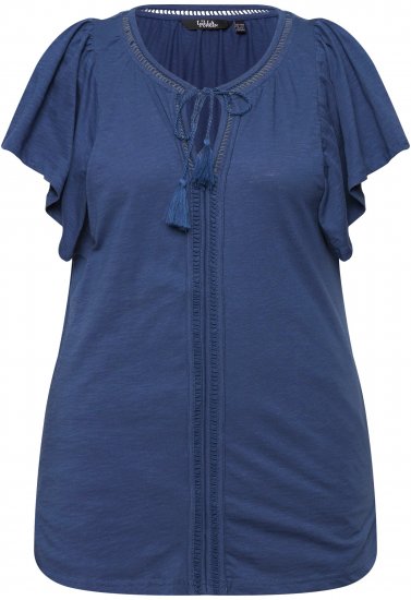 Ulla Popken Wing Sleeve V-Neck Tee Navy - T-särgid - 