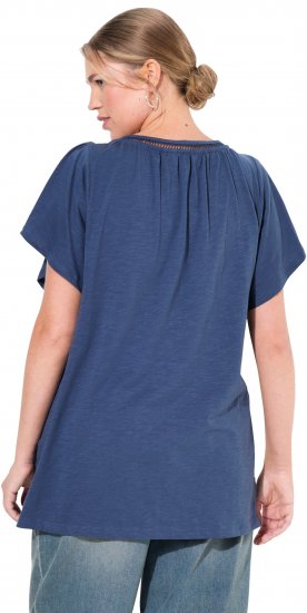 Ulla Popken Wing Sleeve V-Neck Tee Navy - T-särgid - 