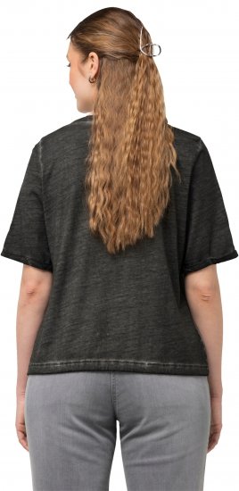 Ulla Popken Cold Dyed Sweetheart Neckline Short Sleeve Tee Graphite Grey - T-särgid - 