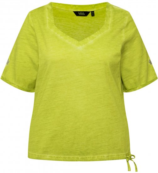 Ulla Popken Cold Dyed Sweetheart Neckline Short Sleeve Tee Apple Green - T-särgid - 