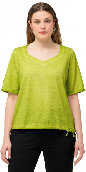 Ulla Popken Cold Dyed Sweetheart Neckline Short Sleeve Tee Apple Green - T-särgid - 