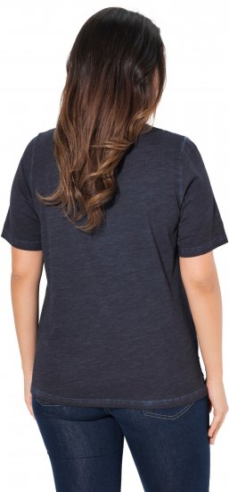 Ulla Popken Lace Trim Short Sleeve Tee Navy Blue - T-särgid - 