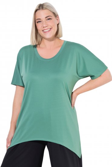 Ulla Popken Quick Drying Pointed Hem Stretch Fit Tee Ivy Green - T-särgid - 