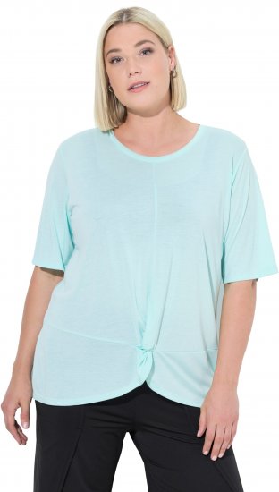 Ulla Popken Antibacterial Short Sleeve Draped Tee Light Turquiose - T-särgid - 
