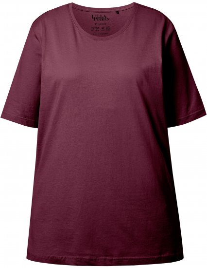 Ulla Popken Basic Round Neck Short Sleeve Relaxed Fit T-Shirt Dark Red - T-särgid - 