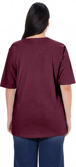 Ulla Popken Basic Round Neck Short Sleeve Relaxed Fit T-Shirt Dark Red - T-särgid - 