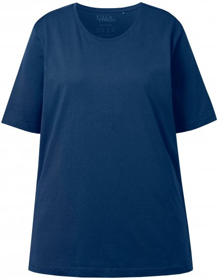 Ulla Popken Basic Round Neck Short Sleeve Relaxed Fit T-Shirt Dark Blue - T-särgid - 