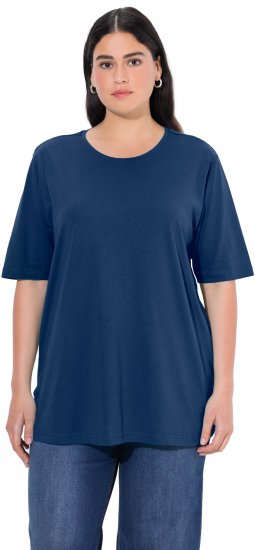 Ulla Popken Basic Round Neck Short Sleeve Relaxed Fit T-Shirt Dark Blue - T-särgid - 