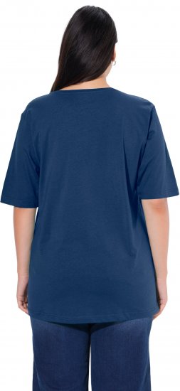 Ulla Popken Basic Round Neck Short Sleeve Relaxed Fit T-Shirt Dark Blue - T-särgid - 