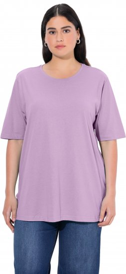 Ulla Popken Basic Round Neck Short Sleeve Relaxed Fit T-Shirt Lavender Pink - T-särgid - 