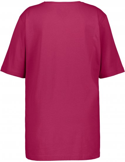 Ulla Popken Basic Round Neck Short Sleeve Relaxed Fit T-Shirt Magnolia Red - T-särgid - 