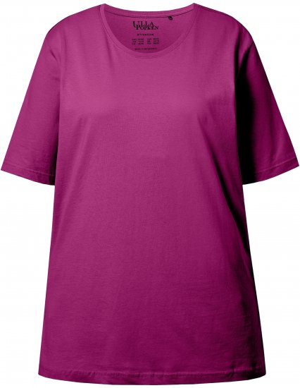 Ulla Popken Basic Round Neck Short Sleeve Relaxed Fit T-Shirt Berry Purple - T-särgid - 