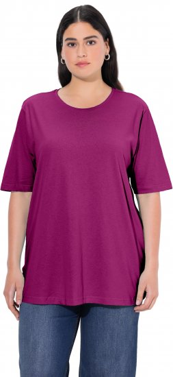 Ulla Popken Basic Round Neck Short Sleeve Relaxed Fit T-Shirt Berry Purple - T-särgid - 