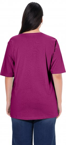 Ulla Popken Basic Round Neck Short Sleeve Relaxed Fit T-Shirt Berry Purple - T-särgid - 