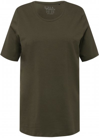 Ulla Popken Essential Round Neck Stretch Tee Forest Green - T-särgid - 
