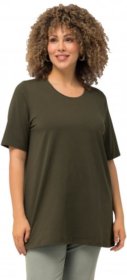 Ulla Popken Essential Round Neck Stretch Tee Forest Green - T-särgid - 