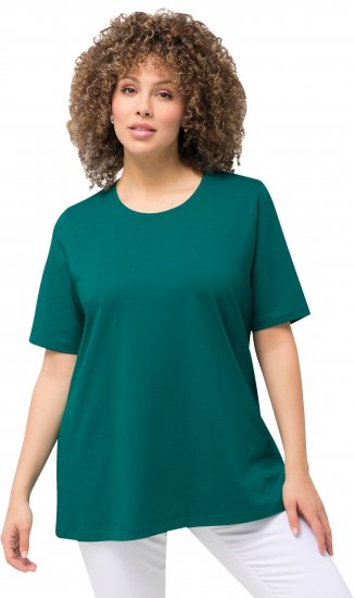 Ulla Popken Essential Round Neck Stretch Tee Dark Emerald - T-särgid - 