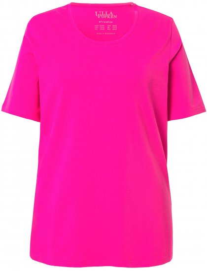 Ulla Popken Essential Round Neck Stretch Tee Magenta Pink - T-särgid - 